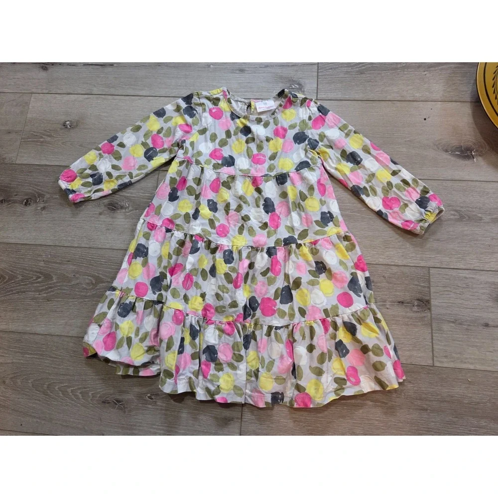 Hanna Andersson Long Sleeve Print Tiered Twirl Dress Floral Girls 110 US 5